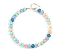 SIXDUTON Collana di perle colorate per donne e ragazze, collana girocollo corta da donna, regolabile, stile bohémien, estiva, regalo per la spiaggia e la vita quotidiana