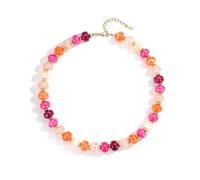 SIXDUTON Collana di perle colorate per donne e ragazze, collana girocollo corta da donna, regolabile, stile bohémien, estiva, regalo per la spiaggia e la vita quotidiana