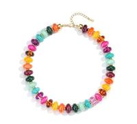 SIXDUTON Collana di perle colorate per donne e ragazze, collana girocollo corta da donna, regolabile, stile bohémien, estiva, regalo per la spiaggia e la vita quotidiana