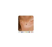 SIXDUTON Collana oro Donna con Pietra Portafortuna, Placcata Oro 14K Zirconia Cubica Gioielli Regalo Compleanno Regalo per Madre, Fidanzata, Sorella, Ragazza (02-Febbraio (Metista))