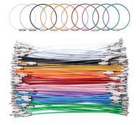 Sixfolo 100 pezzi 15 cm filo portachiavi in acciaio inox colorato portachiavi fune metallica multifunzionale anello grande con chiusura a vite per bagagli, 10 colori