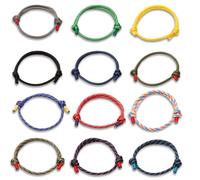 Sixfolo 12 Pezzi Bracciale Nautico per Uomo Donna Bracciale in Corda Nautica Regolabili Braccialetti Surf Intrecciati da Colorato Bracciale Marina Fatto a Mano per Uomo Done Unisex