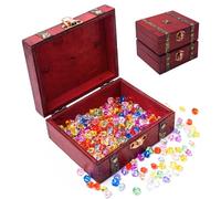 Sixfolo 2 Pezzi Scrigno del Tesoro in Legno 13 x 11 x 5.5 cm Vintage Forziere del Tesoro Piccolo Scatola dei Pirati in Legno con Coperchio per Conservare e Decorare Regali