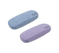 Sixfolo 2 Pièces Étuis à Lunettes Toile de Lin Etui Lunettes Rigide pour Femme Homme Enfant Aîné Lunettes Boîte de Protection