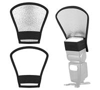 Sixfolo 3 Pezzi Diffusore Flash Universale Pieghevole,Diffusore Riflettore Piccolo Portatile,diffusore Flessibile flash Argento Bianco con Elastico Compatibile per Nikon Canon Yongnuo Softbox Flash