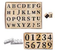 Sixfolo 38 Pezzi Timbri Alfabeto e Numeri Set di Timbri in Legno con A-Z e 0-9 e 2 Simboli Vintage Lettere Francobolli in Legno per DIY Scrapbooking Decorare Diario Artigianato