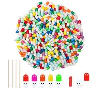 Sixfolo 400 Pezzi Lettere Capsule Mini Capsule Messaggio Pillole Lettere Messaggi Colore Piccole Capsula con Faccine Sorridenti per Lettere D'amore, Note di Amicizia o Regali (Colore Casuale)