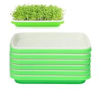 Sixfolo 6 Pezzi Vassoio per Germinazione Semi 32.5x24.5x4.5cm Vassoi per Semi Impilabile Vassoio per Germogli in Plastica per Coltivazione Fagioli Mungo,Erba Medica,Erba di Grano