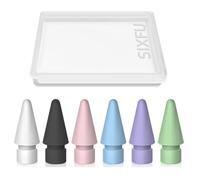 SIXFU 6 punte colorate per Apple Pencil, compatibili con iPad, con custodia per Apple Pencil Pro/USB-C/1a generazione/2a generazione (bianco, nero, rosa, blu, viola, verde)