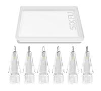 SIXFU 6 punte di ricambio per Apple Pencil, resistenti, accessori per iPad Pro/Apple Pencil Pro/USB-C/1a generazione/2a generazione (lunghe trasparenti)