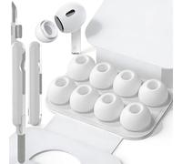 SIXFU Cuscinetti di gommini in 1 misure compatibili con AirPods Pro 2 e 1, con scatola portatile e kit di pulizia, foro per la riduzione del rumore(L)