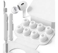 SIXFU Cuscinetti di gommini in 1 misure compatibili con AirPods Pro 2 e 1, con scatola portatile e kit di pulizia, foro per la riduzione del rumore(XS)