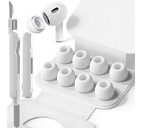 SIXFU Cuscinetti di gommini in 1 misure compatibili con AirPods Pro 2 e 1, con scatola portatile e kit di pulizia, foro per la riduzione del rumore(S)