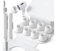 SIXFU Cuscinetti di gommini in 1 misure compatibili con AirPods Pro 2 e 1, con scatola portatile e kit di pulizia, foro per la riduzione del rumore(M)
