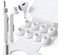 SIXFU Cuscinetti di gommini in 4 misure compatibili con AirPods Pro e AirPods Pro 2, con scatola portatile e kit di pulizia, foro per la riduzione del rumore(XS/S/M/L）