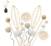 SIXHAOBU 20 Bastoncini per diffusore di Legno in Rattan,Bastoncini in Rattan Naturale,diffusore di Profumo e Bastoncini, 6 Forme, Bastoncini profumati per la casa, L'Ufficio, l'hotel e la Spa