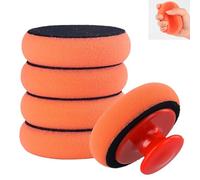 SIXHAOBU 5 tamponi per lucidatura auto, Spugne per Lucidatura Auto con Manico, applicatore di cera riutilizzabile, Kit Lucidatura Auto per La Pulizia Dell'auto,Design Senza Graffi