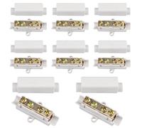 SIXHAOBU 8 pezzi di connettori in ottone a doppia vite, 1000 V 100 A, kit morsettiera per cablaggio amperometro giunzione ABS ignifugo per cavi da 2,5 a 16 mm²