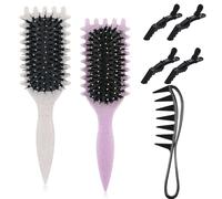 SIXHAOBU Spazzola Capelli Ricci,Pettine a Denti Larghi per Styling, Bounce Curl Spazzola Bounce Curl Defining Bounce Curl Defining Brush per Districare, Modellare e Definire