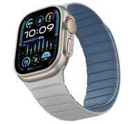 Sixmoat Cinturino Reversibile a Doppia Faccia Compatibile con Apple Watch 42mm (Series 11/10) 41mm 40mm 38mm, Cinturino Magnetico in Silicone per iWatch SE serie 11 10 9 8 7 6 5 4 3, Dune-Blu nuvola