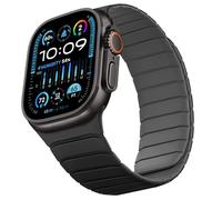 Sixmoat Cinturino Reversibile a Doppia Faccia Compatibile con Apple Watch 49mm 46mm 45mm 44mm 42mm, Cinturino Magnetico in Silicone Morbido per iWatch Ultra 3 2 1 SE serie 11 10 9 8 7 6 5 4 3, Nero
