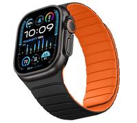 Sixmoat Cinturino Reversibile a Doppia Faccia Compatibile con Apple Watch 49mm 46mm 45mm 44mm 42mm, Cinturino Magnetico in Silicone Morbido per iWatch Ultra SE serie 10 9 8 7 6 5 4 3, Nero-grigio