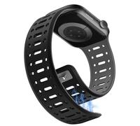 Sixmoat Magnetico Cinturini Compatibile con Apple Watch Cinturino 42mm(Serie10/11) 41/40/38mm per Uomo Donna,Traspirante Silicone Sportivo Bracciale per iWatch Serie 11 10 9 8 7 6 5 4 3 SE,Nero-Grigio