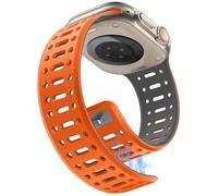 Sixmoat Magnetico Cinturini Compatibile con Apple Watch Cinturino 49/46/45/44/42mm per Uomo Donna, Traspirante Silicone Sportivo Bracciale per iWatch Ultra Serie 11 10 9 8 7 6 5-1 SE, Arancione-Grigio