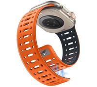 Sixmoat Magnetico Cinturini Compatibile con Apple Watch Cinturino 49/46/45/44/42mm per Uomo Donna, Traspirante Silicone Sportivo Bracciale per iWatch Ultra Serie 11 10 9 8 7 6 5 4 3 SE, Arancio-Notte