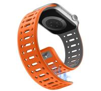 Sixmoat Magnetico Cinturini Compatibile con Apple Watch Cinturino (Serie10/11)42/41/40/38mm per Uomo Donna,Traspirante Silicone Sportivo Bracciale per iWatch Serie 11 10 9 8 7 6-1 SE,Arancione-Grigio
