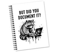 Sixrip But Did You Document It 160 Pages Lined Spiral Notebook, Funny Raccoon Human Resources Notebook, Coworker Gifts for Men Women, Office Humor Gifts for Employee Secretary Boss Manager HR Leader