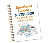 Sixrip Emotional Support Notebook for people who refuse therapy 160 Pages Lined Spiral Notebook, Mental Health Journal for Depression Friends Family, Counselor Gifts for Therapy Graduate Students