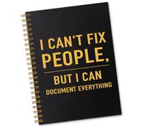 Sixrip I Can't Fix People But I Can Document Everything 160 Pages Lined Spiral Notebook, Funny Notebook for Coworkers Professionals, Christmas Appreciation Gifts for Secretary Human Resources