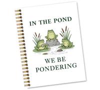 Sixrip in The Pond We Be Pondering - Taccuino a spirale a righe, 160 pagine, grazioso taccuino a forma di rana per gli amanti della natura, regalo per il ritorno a scuola per adolescenti, regalo di
