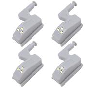 SIXRUN 10 Set Cerniera Luce LED ABS Luce Cerniera per Armadietto con 3 Perline LED e Batteria 23A Auto Accensione Luci per Ante dell'Armadio per Armadi Armadi (bianca + batteria)
