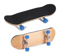 SIXRUN 5-Layer Maple Wood Finger Skateboard, Alloy Fingerboards Metal Fingerboards Pro per Alleviare lo Stress Fidget Toy (BLUE)