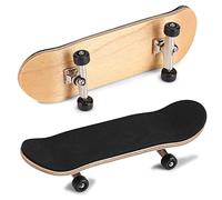 SIXRUN 5-Layer Maple Wood Finger Skateboard, Alloy Fingerboards Metal Fingerboards Pro per Alleviare lo Stress Fidget Toy (BLACK)