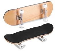 SIXRUN 5-Layer Maple Wood Finger Skateboard, Alloy Fingerboards Metal Fingerboards Pro per Alleviare lo Stress Fidget Toy (WHITE)