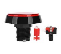 SIXRUN 60 Mm Grande Bottone Rotondo Piatto Interruttore a Pressione con LED Luce Supporto Rotante per Macchine e Giochi Gru (Rosso+LED+interruttore a tre gambe)