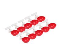 SIXRUN Abbeveratoio Automatico per Acqua Potabile Durevole in PP per Pollo, 10 Set, Grande Ciotola in Plastica Rossa per Galline, Uccelli, Anatre, Installazione Facile per Allevamento di Pollame