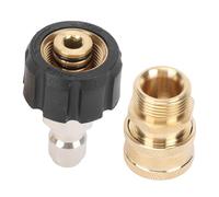 SIXRUN Adattatore per Idropulitrice, Kit di Connessione Rapida M22 in Ottone da 14 Mm a 1/4 Pollici, 2 Raccordi Maschio Femmina, Conversione Rapida della Bacchetta per Tubo Flessibile, Supporto per