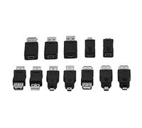 SIXRUN Adattatore USB 2.0 Convertitore Connettore Set da 12 Pezzi con Convertitore USB Plug and Play Compatibile con USB 1.1/1.0 per Micro/Mini/Male/Female