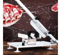 SIXRUN Affettatrice Manuale, Taglia Carne Congelata in Acciaio Inossidabile con Spessore Regolabile 3-15mm, Affettatrice da Professionale per Manzo Montone Frutta Verdura Uso Ristorante Domestico