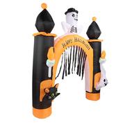 SIXRUN Archway Gonfiabile con Fantasmi Cranio, Ragno da 8 Piedi con Luci a LED Fa Esplodere L'arredamento del Cortile Illuminato per Le (Spina Europea 220-240v)
