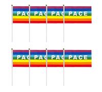 SIXRUN Bandiera della Pace, Set di 50/100 Pezzi Bandiere Arcobaleno in Poliestere Tenute in Mano Decorazione Esterna Vivace per Festival e Feste (SIXRUNa10Nq-10337351)