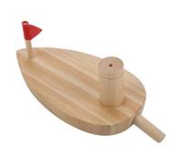 SIXRUN Barca Giocattolo in Legno Alimentata da Palloncini per Bambini Che Giocano in Acqua con 2 Palloncini, Giocattolo da Bagno Ecologico e Sicuro, 15 * 7,5 Cm