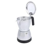 SIXRUN Caffettiera elettrica da 3 tazze, in alluminio, con coperchio trasparente, per casa, viaggi, ufficio, preparare un caffè aromatico ricco in 5 minuti (argento)