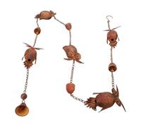 SIXRUN Catena Vintage Acchiappapioggia in Bronzo con 5 Gufi e Campanelli Realizzati a Mano per la Decorazione del Giardino