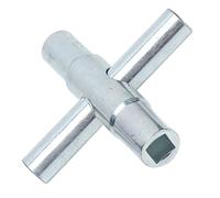 SIXRUN Chiave a Davanzale a 4 Vie Durevole 4 in 1 per Uso Idraulico Chiave a Croce per il Controllo Dell'acqua, Realizzata in Acciaio 45#, Argento