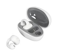 SIXRUN Clip On Bluetooth Earbuds, Open Ear Design IPX5 White | Clip On Stable Fit, Bluetooth 5.3 40ms Low Latency, IPX5 Water Resistant